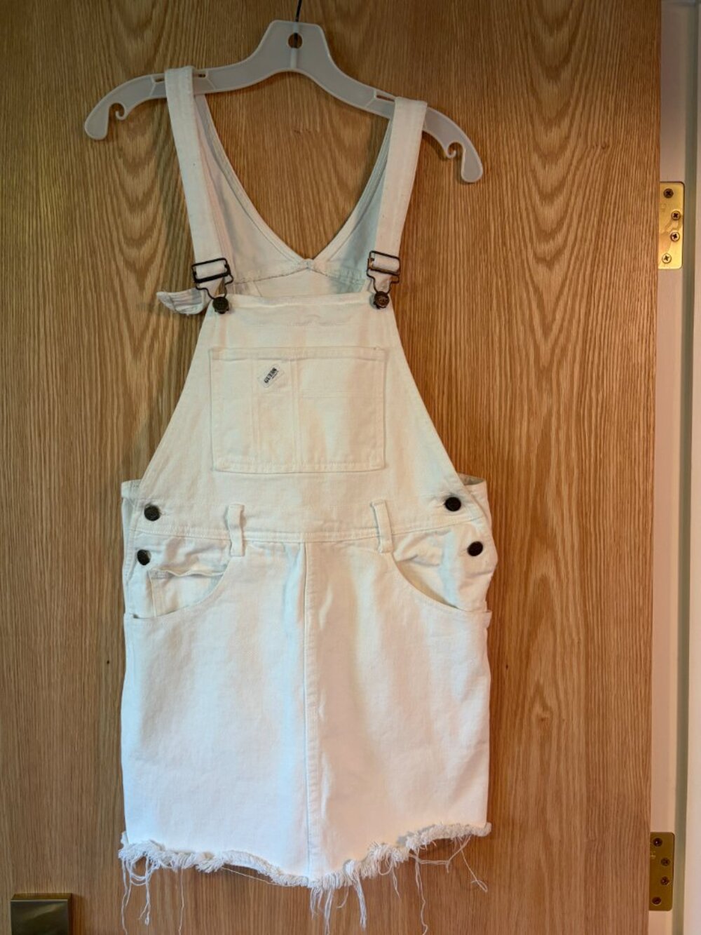 Vintage Guess White Denim Overall Skirt | 1986 | Size 3 | Made in USA